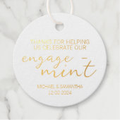 Gold Foil Mint Verloving dank u Bedankjes Labels (Voorkant)