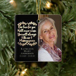 Gold Foil Missing Piece Memorial Foto 2 Sided Keramisch Ornament