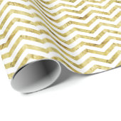 Gold Foil Modern Elegant Chevron Cadeaupapier (Rol Hoek)