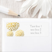 Gold Foil Modern Floral Wedding Adresetiketten Etiket (Insitu)