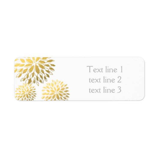 Gold Foil Modern Floral Wedding Adresetiketten Etiket (Voorkant)