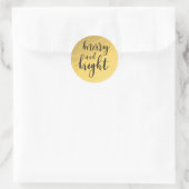 Gold Foil Modern Glam Glamor MERRY & BRIGHT Favor Ronde Sticker (Tas)