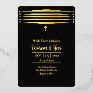 Gold Foil Modern Luxury Vector Invitation Kaart