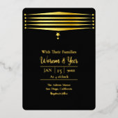 Gold Foil Modern Luxury Vector Invitation Kaart (Voorkant)