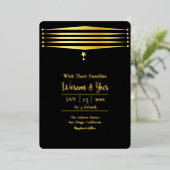 Gold Foil Modern Luxury Vector Invitation Kaart (Staand Voorkant)