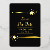 Gold Foil Modern Luxury Vector Invitation Kaart (Achterkant)