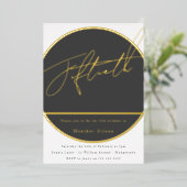 Gold Foil Modern Mannen vrouwen 50e verjaardag Folie Uitnodiging (Staand Voorkant)