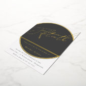 Gold Foil Modern Mannen vrouwen 50e verjaardag Folie Uitnodiging (Gedraaid)