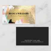 Gold Foil | Modern patroongeometrisch Visitekaartje (Voorkant / Achterkant)