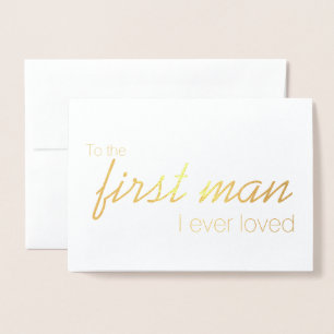 Gold Foil Modern Script Trouwdag Kaart voor papa