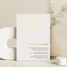 Gold Foil Modern Wedding Postponement Kaart