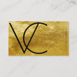Gold Foil Moderne Initialen Simple Visitekaartje