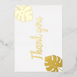 Gold foil monimaal script bruiloft bedankt folie uitnodiging