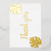 Gold foil monimaal script bruiloft bedankt folie uitnodiging (Voorkant)