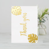 Gold foil monimaal script bruiloft bedankt folie uitnodiging (Staand Voorkant)