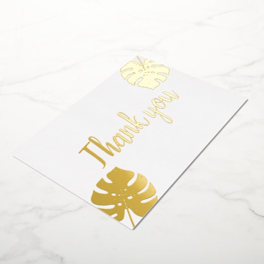 Gold foil monimaal script bruiloft bedankt folie uitnodiging (Gedraaid)