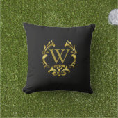 Gold Foil Monogram Embleem | Kies uw kleur Buitenkussen (Gras)