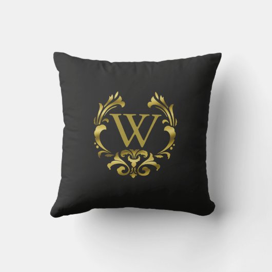 Gold Foil Monogram Embleem | Kies uw kleur Buitenkussen (Achterkant)