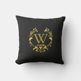 Gold Foil Monogram Embleem | Kies uw kleur Buitenkussen
