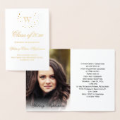 Gold Foil Monogram Foto College Graduatie Folie Kaarten (Display)