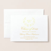 Gold Foil Monogram Foto College Graduatie Folie Kaarten (Voorkant met envelop)