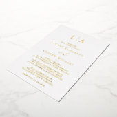 Gold Foil Monogram Initiaal Minimalist Weddenschap Folie Uitnodiging (Gedraaid)