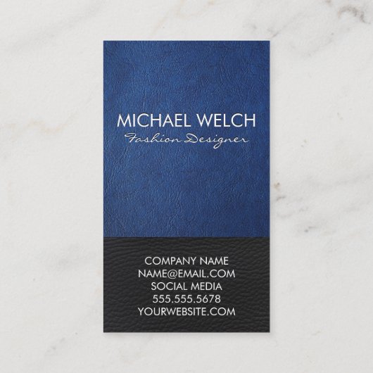 Gold Foil Monogram | Lederkleurblok Visitekaartje (Achterkant)