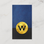 Gold Foil Monogram | Lederkleurblok Visitekaartje (Voorkant)