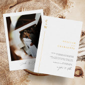 Gold Foil Monogram Minimalist Weddenschap Folie Uitnodiging