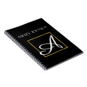 Gold Foil Monogram Notitieboek voor school of werk (Rechterzijde)