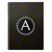 Gold Foil Monogram Polka Dot Notitieboek (Voorkant)