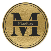 Gold Foil Monogram Scottish MacKay Sticker Seal