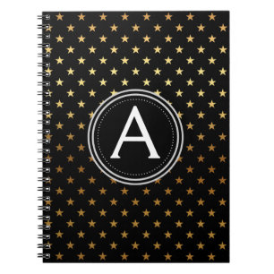 Gold Foil Monogram Sterren Notitieboek