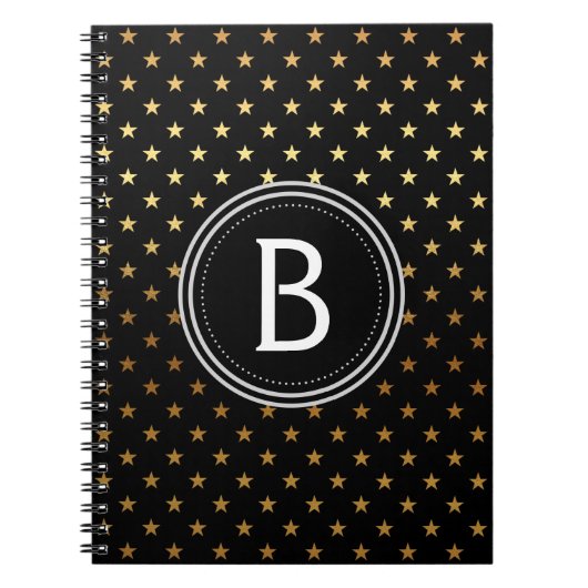 Gold Foil Monogram Sterren Notitieboek (Voorkant)