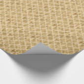 Gold Foil Moroccan Trellis Monogrammed Kerstmis Cadeaupapier (Hoek)