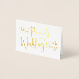 Gold Foil | Naar mijn ouders op de foto van mijn h Folie Kaarten