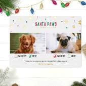 Gold Foil Naughty of Nice Two Dog Photo Card Folie Feestdagenkaart