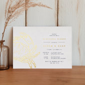 Gold Foil Nautical Crab Rehearsal Dinner Folie Uitnodiging