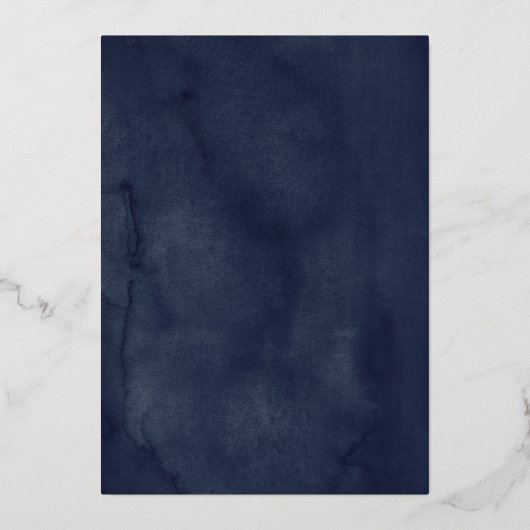 GOLD FOIL Navy Gold Floral Dress Vrijgezellenfeest Folie Uitnodiging (Achterkant)