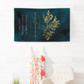 GOLD FOIL NAVY UNDERWATER SEAWEED COUPLY SHOWER SPANDOEK (Insitu)