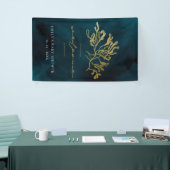 GOLD FOIL NAVY UNDERWATER SEAWEED VRIJGEZELLENFEES SPANDOEK (Beurs)
