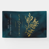 GOLD FOIL NAVY UNDERWATER SEAWEEDS WEDDING WELCOME SPANDOEK (Horizontaal)