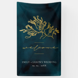 GOLD FOIL NAVY UNDERWATER SEAWEEDS WEDDING WELCOME SPANDOEK