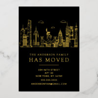 Gold Foil New York Cityscape Moving Folie Invitati
