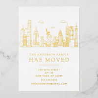 Gold Foil New York Cityscape Moving