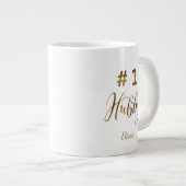 Gold Foil Number 1 Hubby Typografie Monogram Grote Koffiekop (Voorkant rechts)