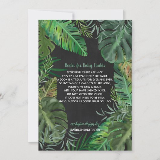 Gold Foil Oerwoud Safari Dierendouche Uitnodiging (Achterkant)