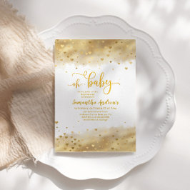 Gold Foil Oh Baby shower Kaart