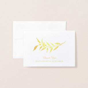 Gold Foil Olive Branch Weddenschap Folie Kaarten