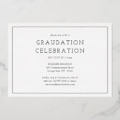 Gold Foil One Photo Modern Simple Graduparty Folie Uitnodiging (Achterkant)